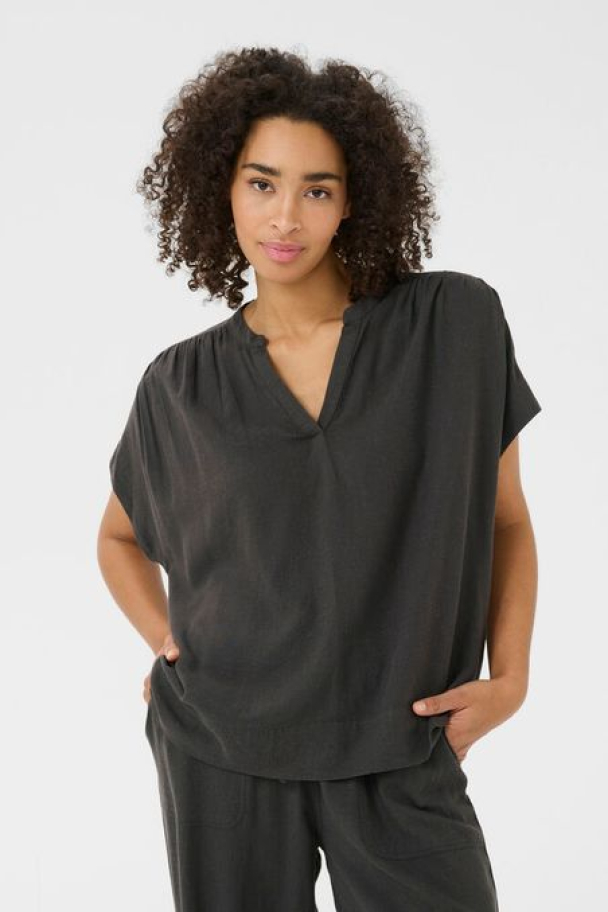 KAmilia T-skjorte Lin Mørk Grå - Image 2