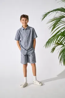 OSJcaiden Shorts Lin Blå