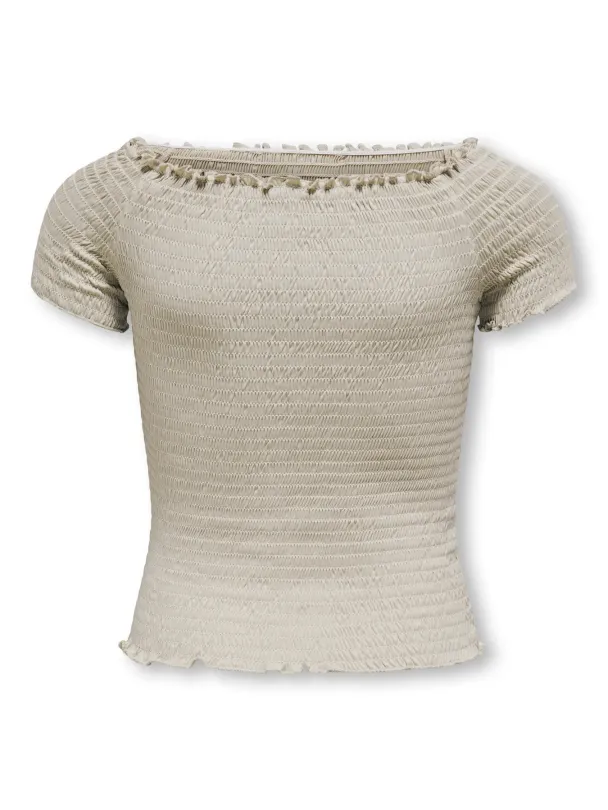 KOGboa Ann Smock Topp Beige