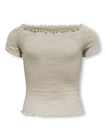 KOGboa Ann Smock Topp Beige