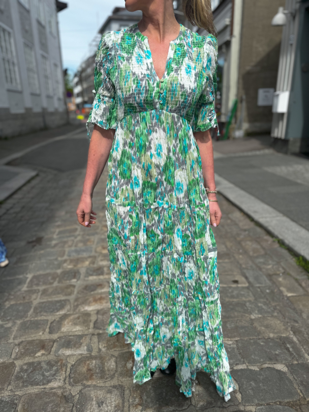 Bohemian Relaxed Dress - Green Garden - Image 1