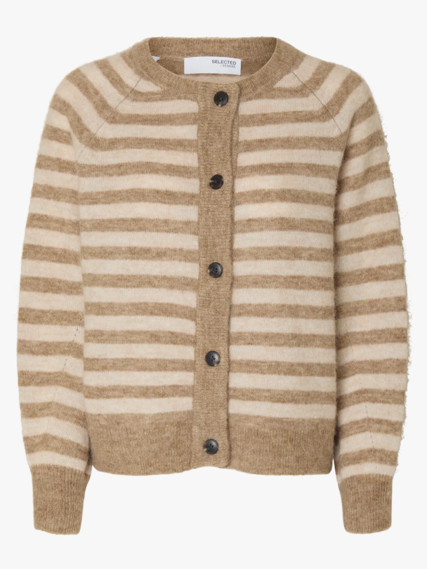 Lulu Knit Short Cardigan - Sepia Tint/Birch