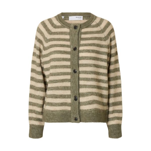 Lulu Knit Short Cardigan - Vetiver/Birch