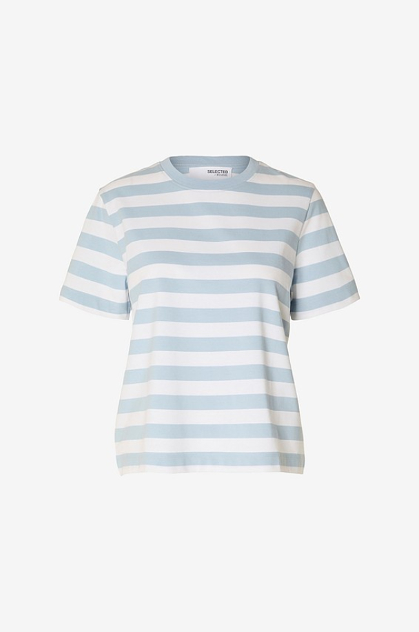 Essential Striped Boxy Tee - Cashmere Blue