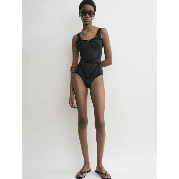 Monogram Swimsuit Black