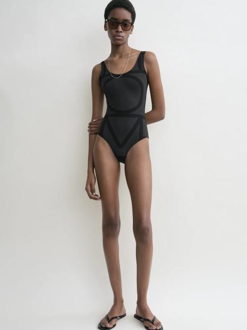 Monogram Swimsuit Black