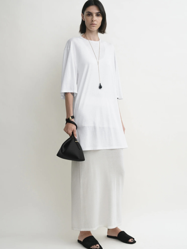 Relaxed Tee Dress White - Image 1