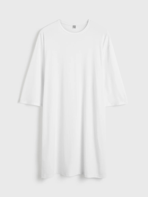 Relaxed Tee Dress White - Image 4
