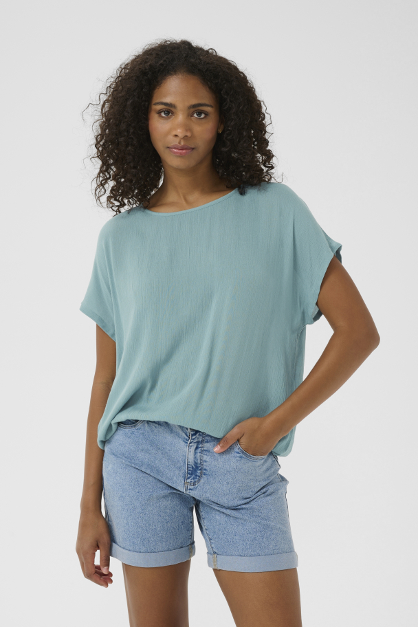 KAamber Stanley Bluse Petrol - Image 1