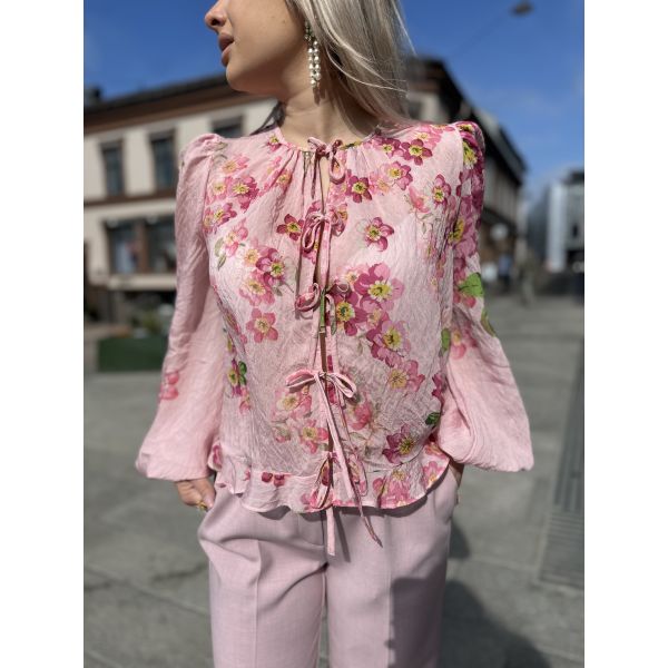 Viscose Bow Blouse - Cherry Blossom 