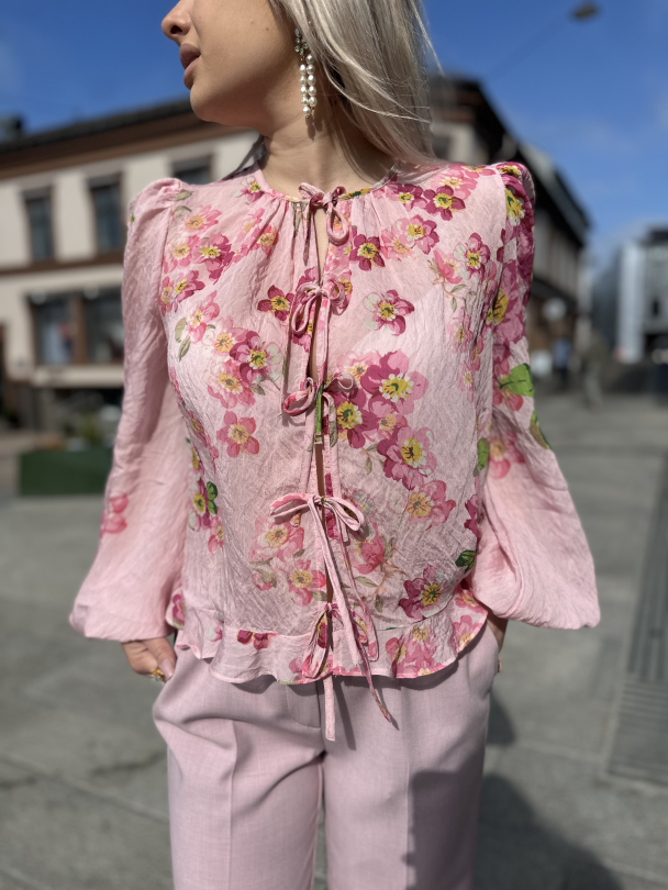 Viscose Bow Blouse - Cherry Blossom  - Image 1