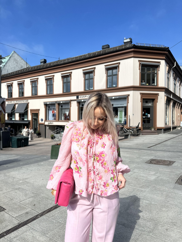 Viscose Bow Blouse - Cherry Blossom  - Image 3