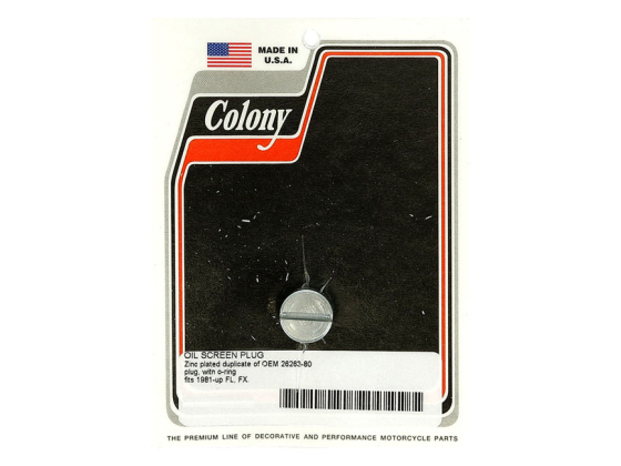 Colony plug, oil pump & crankcase