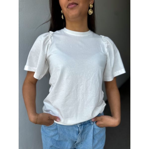 Penelope 2/4 Ruffle Tee - Snow White 