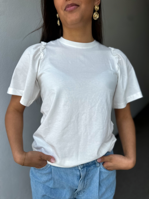 Penelope 2/4 Ruffle Tee - Snow White  - Image 1