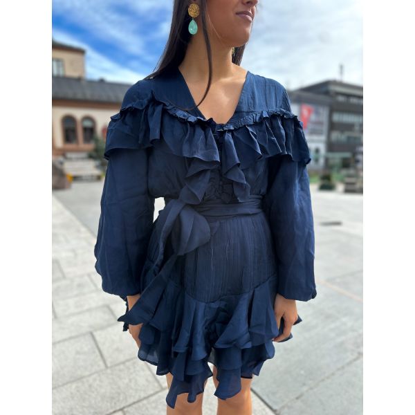 Wow Frill Dress - Dark Navy 