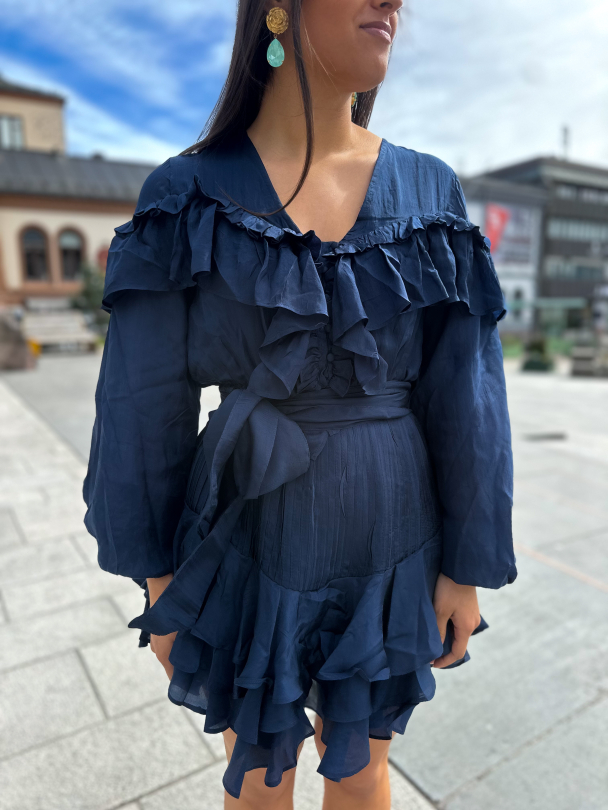 Wow Frill Dress - Dark Navy  - Image 1