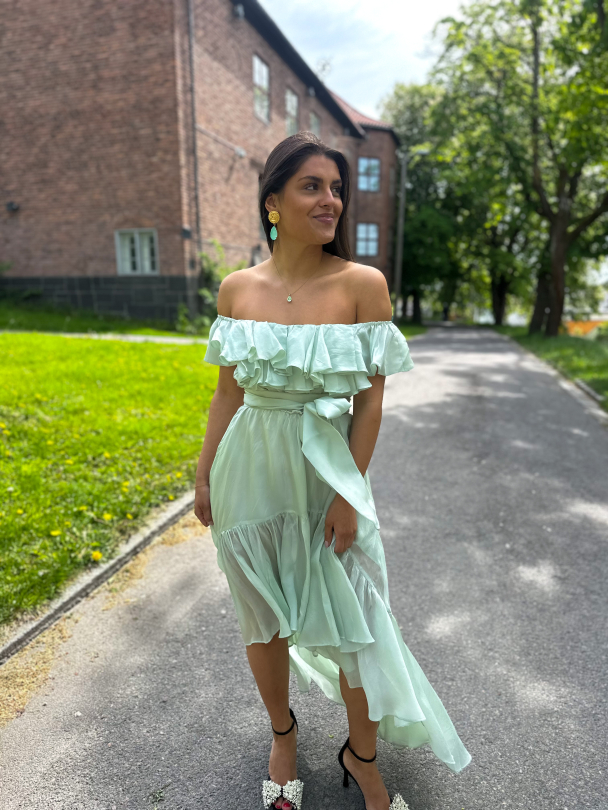 Seniorita Frill Dress - Soft Pistachio - Image 3