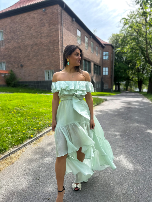 Seniorita Frill Dress - Soft Pistachio - Image 4