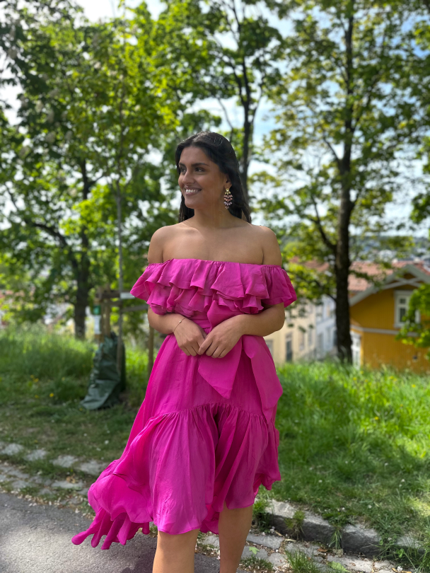 Seniorita Frill Dress - Hot Pink - Image 3