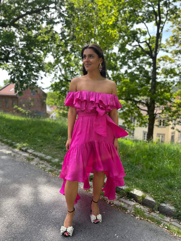 Seniorita Frill Dress - Hot Pink - Image 4