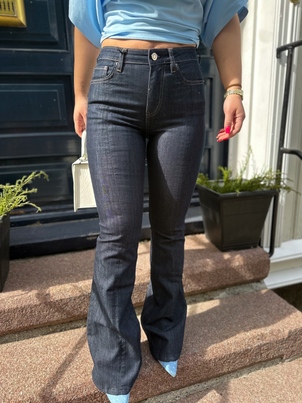 Flared Denim - Dark Blue  - Image 1