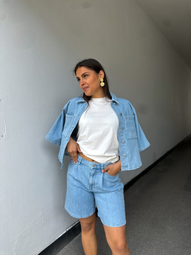 Anya Denim Shorts - Light Blue Denim  - Image 3