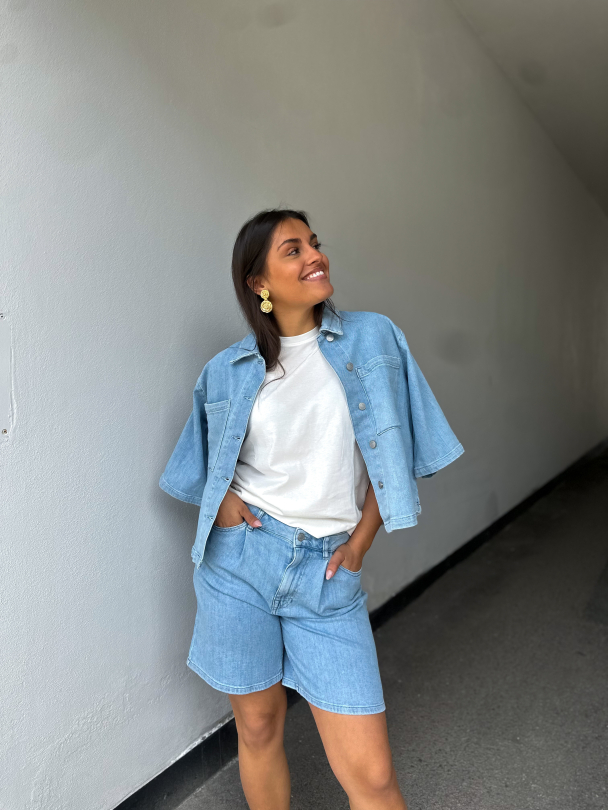 Anya Denim Shorts - Light Blue Denim  - Image 4