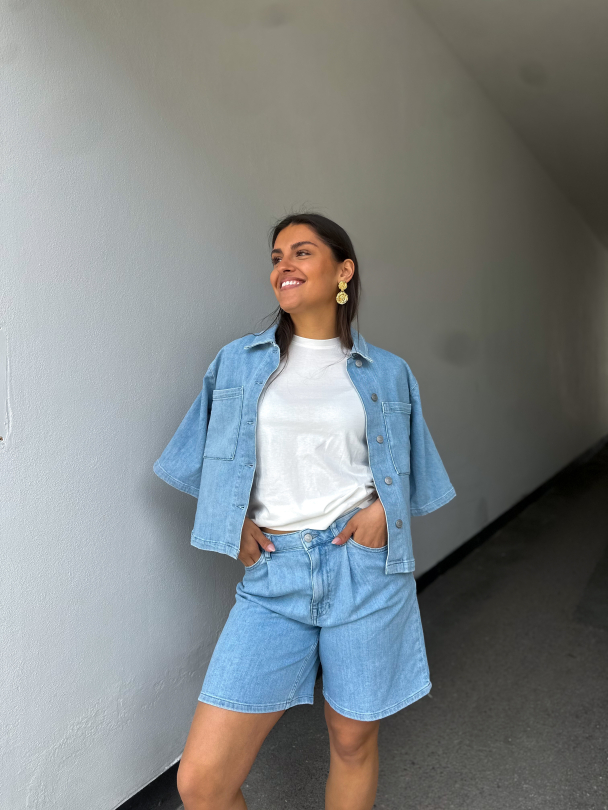 Anya Denim Shorts - Light Blue Denim  - Image 5