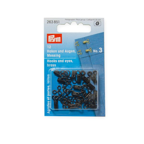 Prym Hekter No.3 12stk – Sort