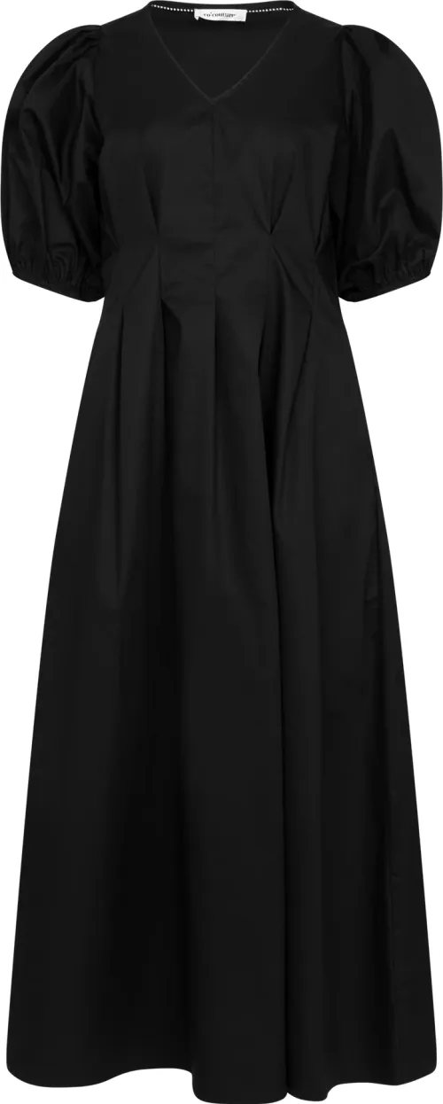 Poppycc Pleat Dress            |        Poppycc Pleat Dress Black fra Co'Couture