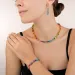 GEOCUBE Necklace Multicolour Rainbow & Gold