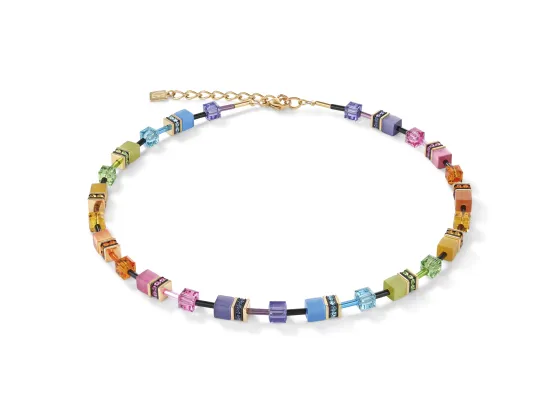 GEOCUBE Necklace Multicolour Rainbow & Gold