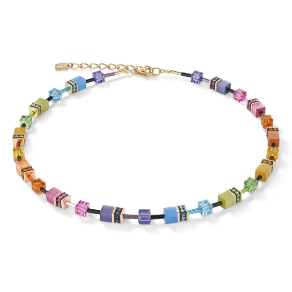 GEOCUBE Necklace Multicolour Rainbow & Gold