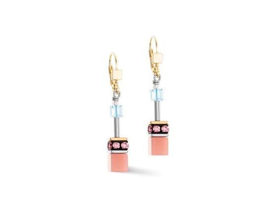 GEOCUBE Earrings Iconic Aqua & Apricot