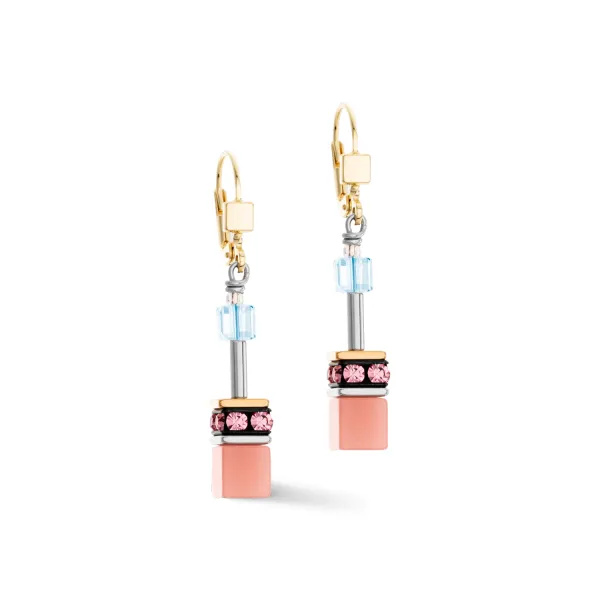 GEOCUBE Earrings Iconic Aqua & Apricot