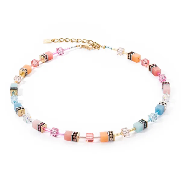 GEOCUBE Necklace Iconic Aqua & Apricot