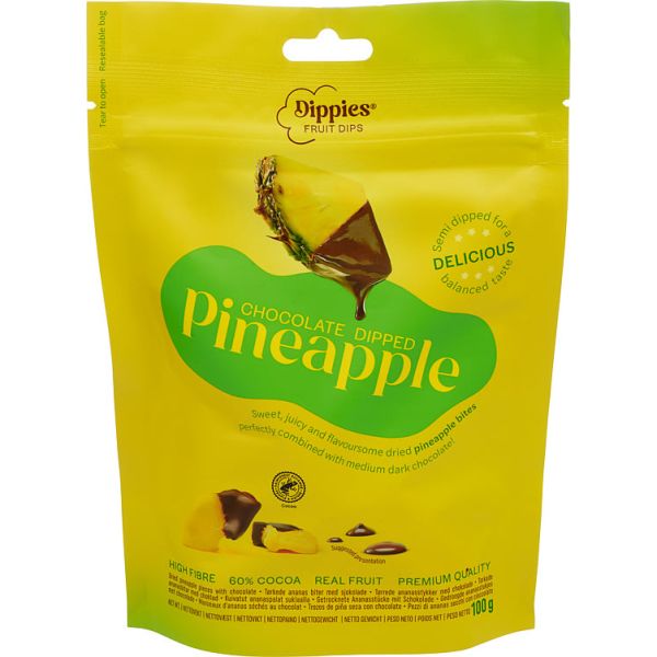 Ananas m/Sjokolade 100g Fruit Dips