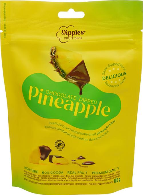 Ananas m/Sjokolade 100g Fruit Dips