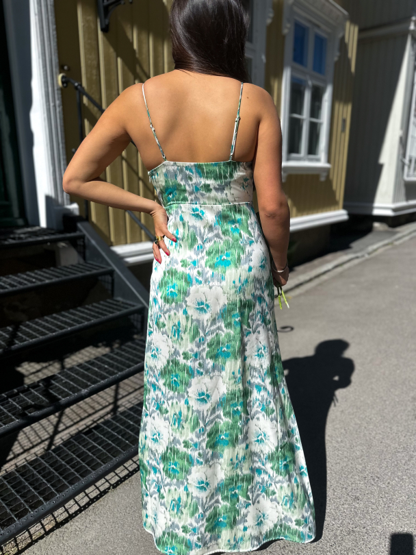 Tailored Satin Strap Dress - Green Bliss - Image 2