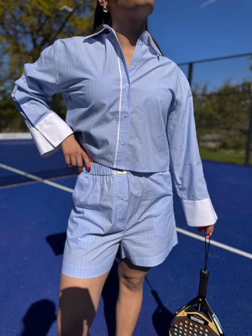 Alanis Shorts - Light Blue Stripe