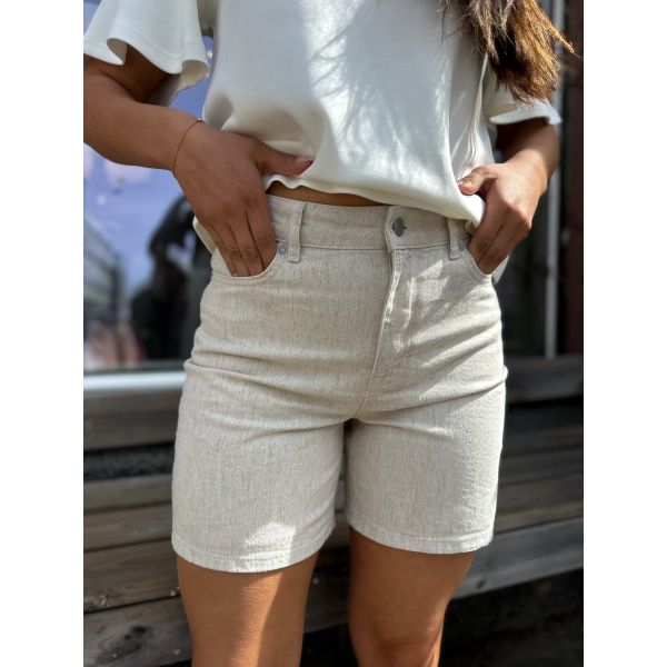 Una-Krista Denim Shorts - Egret 
