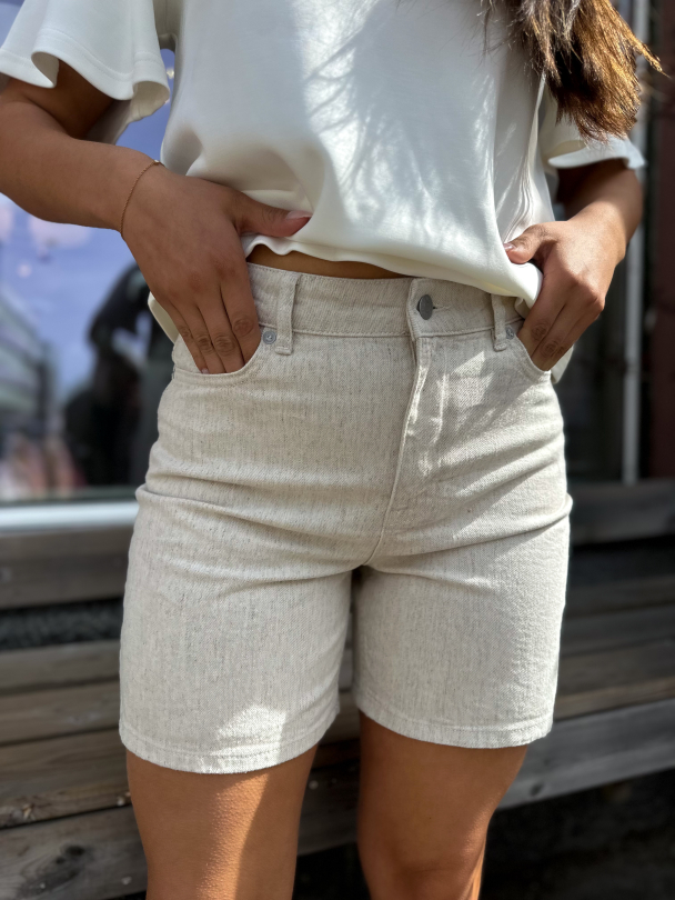 Una-Krista Denim Shorts - Egret  - Image 1