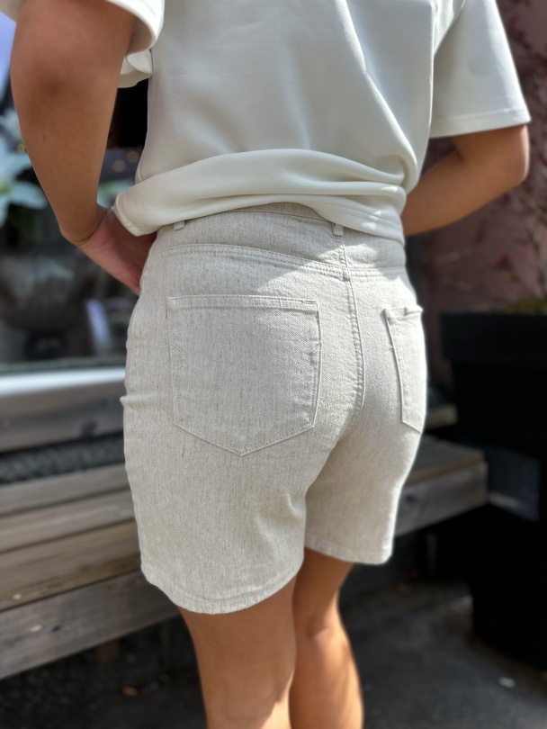 Una-Krista Denim Shorts - Egret  - Image 2