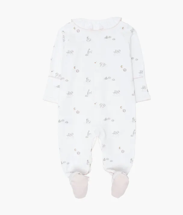 Livly | Swans Ruffled Footie - White - Image 2