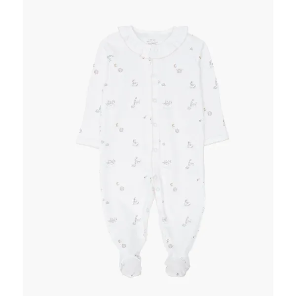 Livly | Swans Ruffled Footie - White