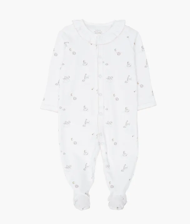 Livly | Swans Ruffled Footie - White - Image 1
