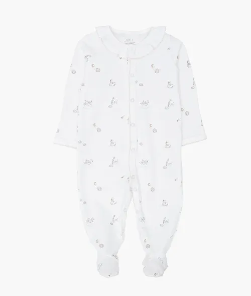 Livly | Swans Ruffled Footie - White
