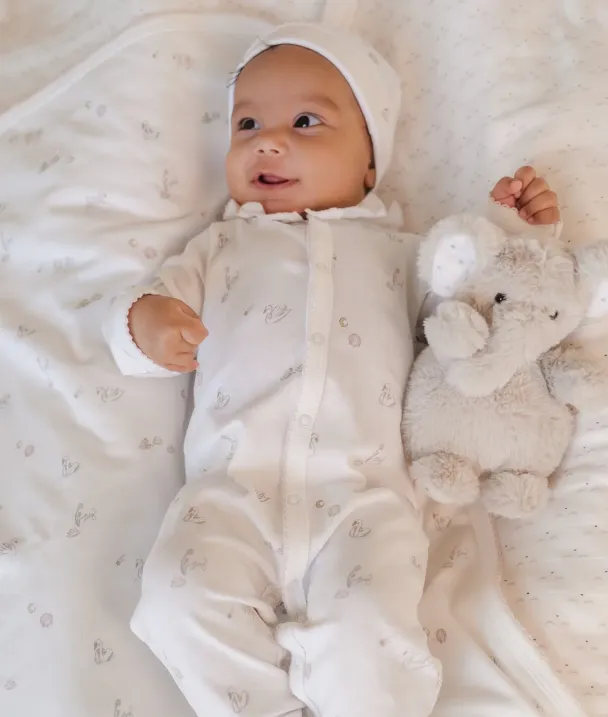 Livly | Swans Ruffled Footie - White - Image 3