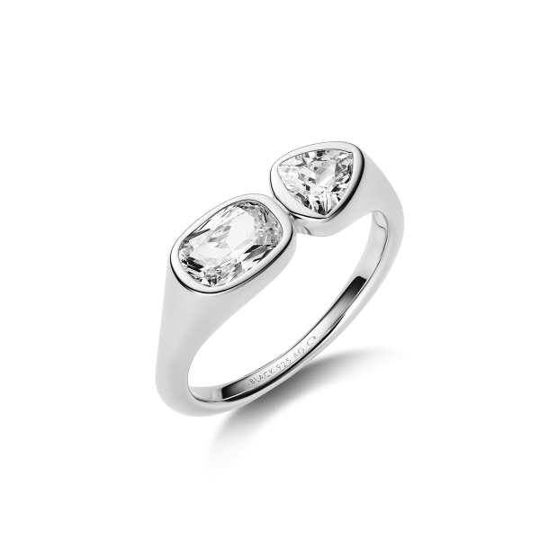 YOU & ME SIGNET RING SILVER